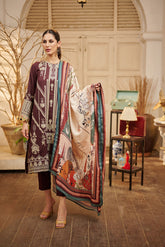 BURGUNDY KHADDAR  3PCS